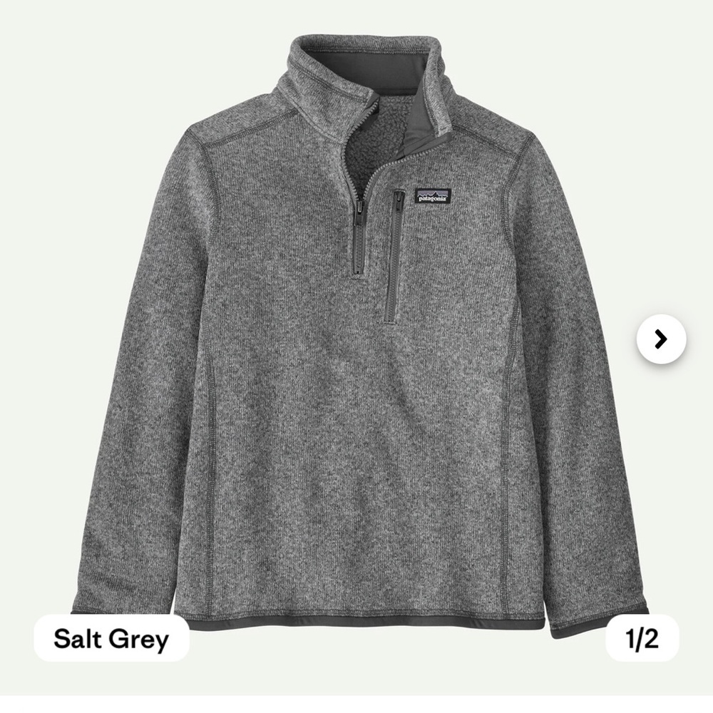 Patagonia Kids Better Quarter 1/4 Zip Fleece Pullover Sweater Size XL 14